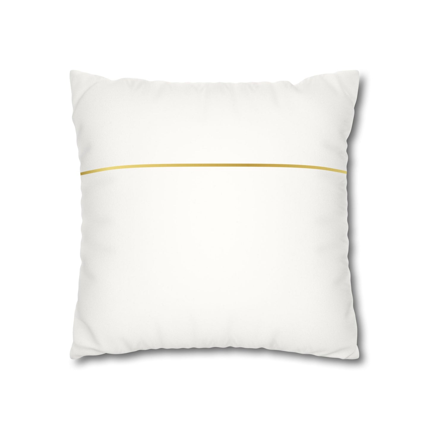 Faux Suede Square Pillowcase - Golden Geometry - White