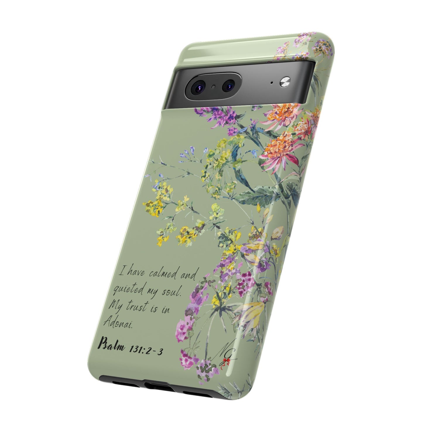 Phone Case - Botanic - Fully Sage Green, Psalm 131:2-3