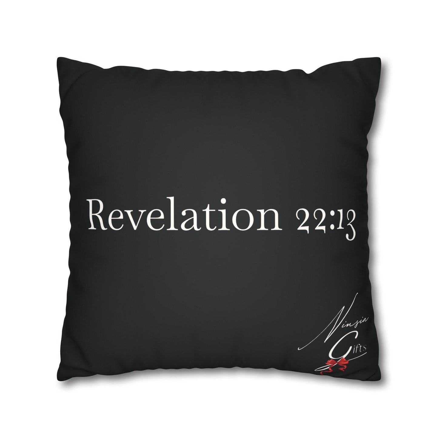 Faux Suede - Eternal GOD Black Square Pillowcase