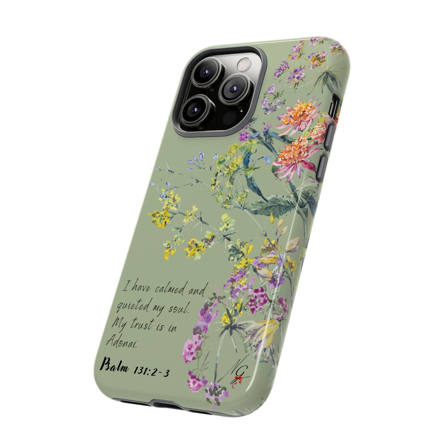 Phone Case - Botanic - Fully Sage Green, Psalm 131:2-3