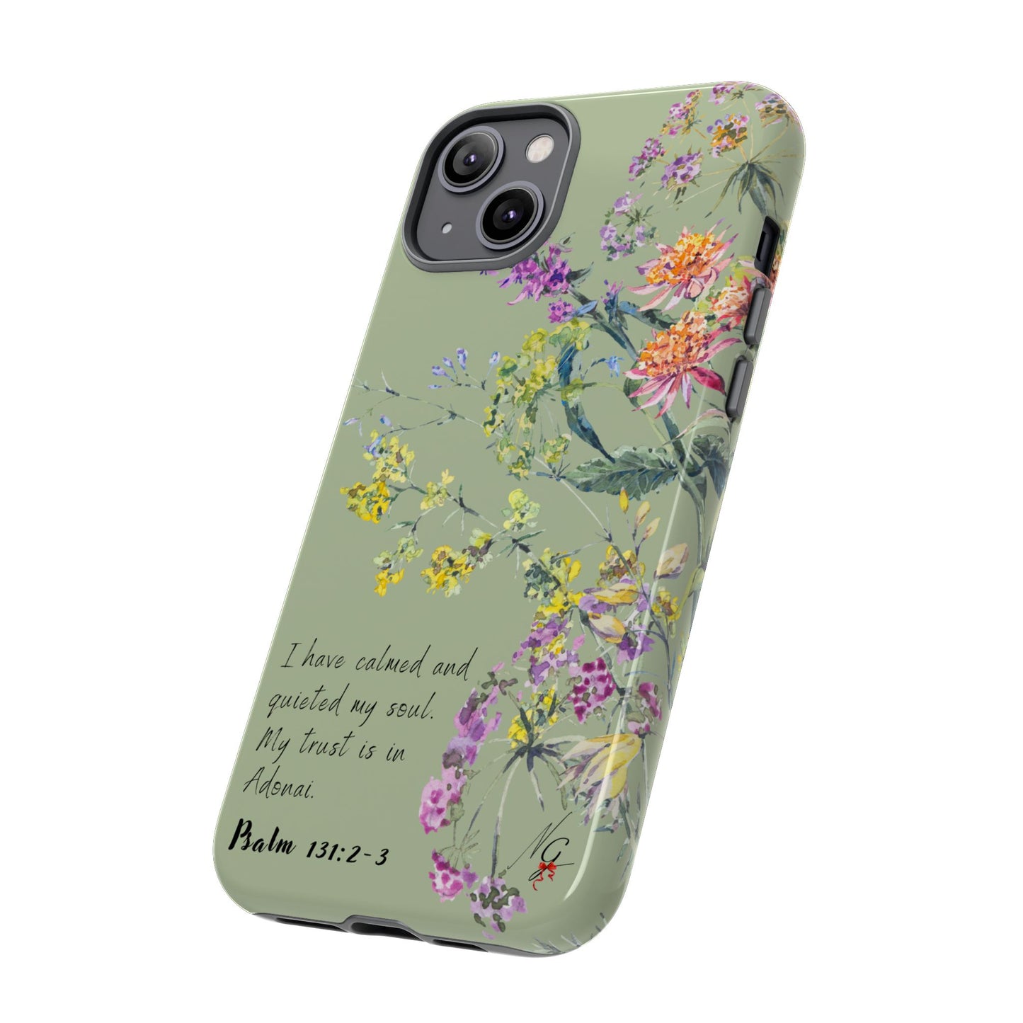 Phone Case - Botanic - Fully Sage Green, Psalm 131:2-3