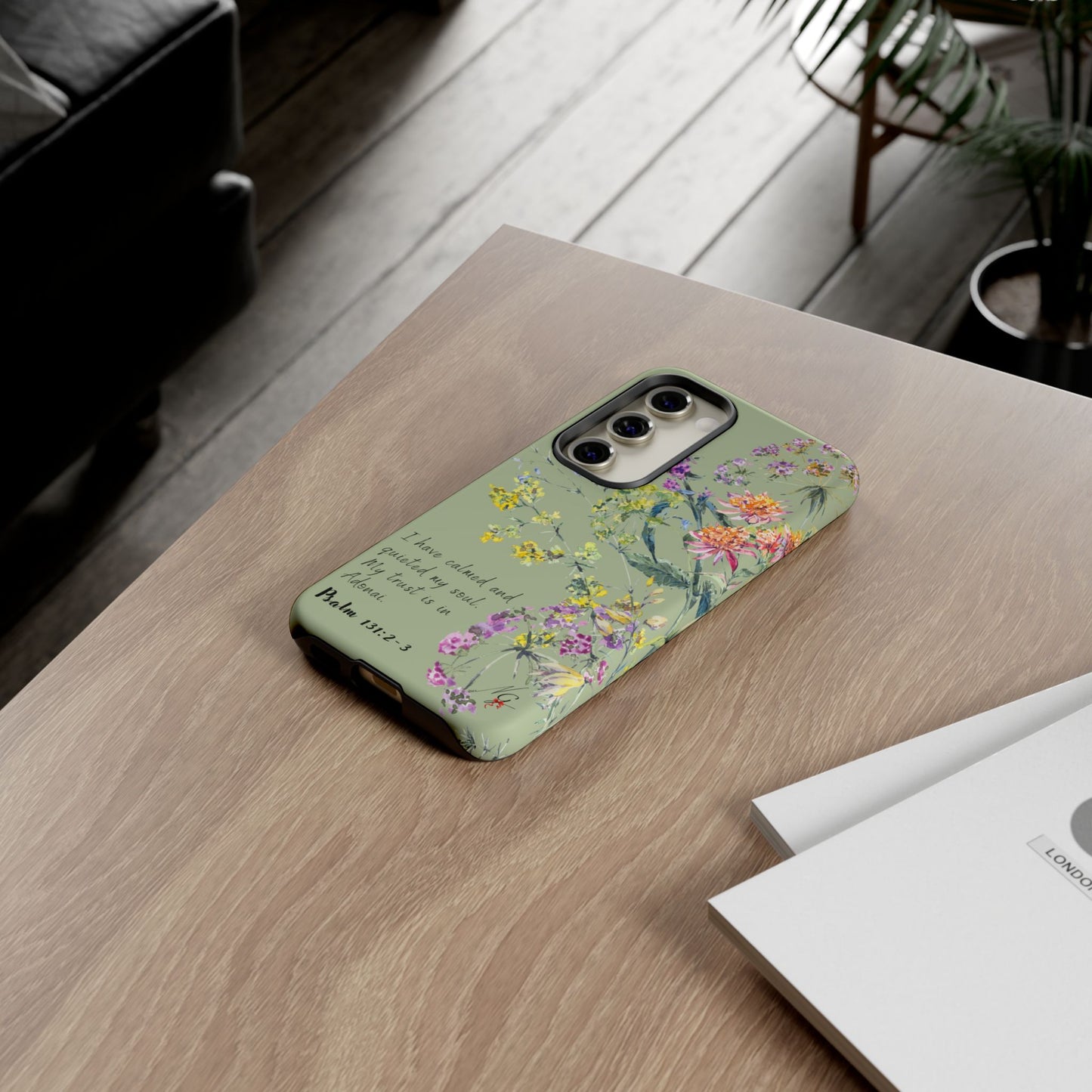 Phone Case - Botanic - Fully Sage Green, Psalm 131:2-3