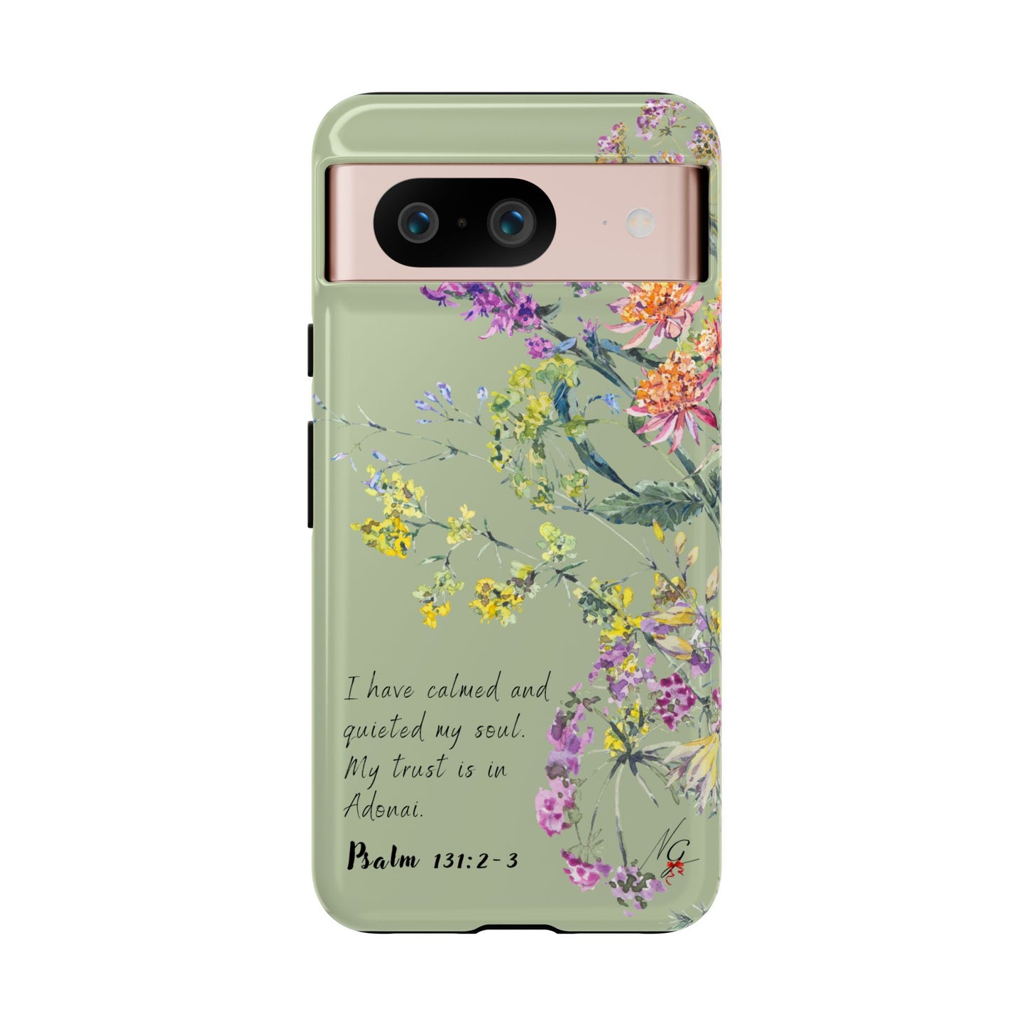 Phone Case - Botanic - Fully Sage Green, Psalm 131:2-3
