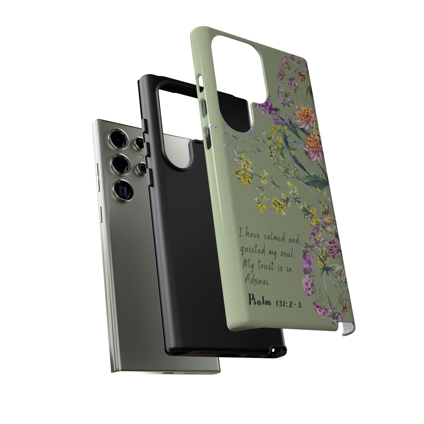 Phone Case - Botanic - Fully Sage Green, Psalm 131:2-3