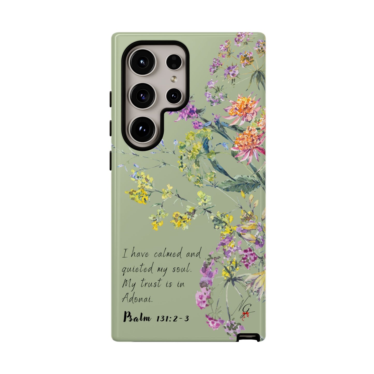 Phone Case - Botanic - Fully Sage Green, Psalm 131:2-3