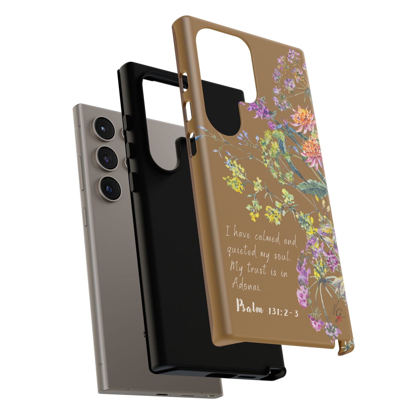 Phone Case - Botanic Full Brown, Psalm 131:2-3