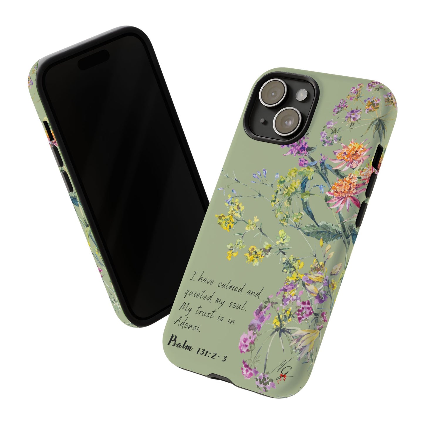 Phone Case - Botanic - Fully Sage Green, Psalm 131:2-3