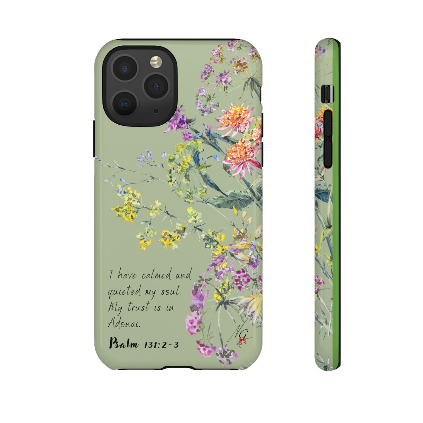 Phone Case - Botanic - Fully Sage Green, Psalm 131:2-3