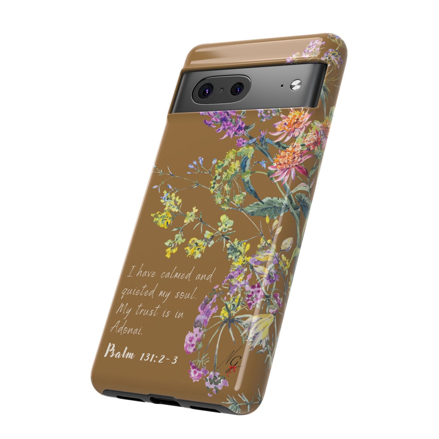 Phone Case - Botanic Full Brown, Psalm 131:2-3