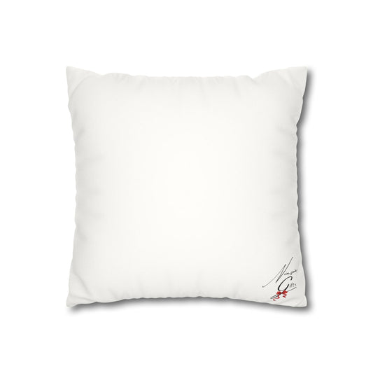 Faux Suede Square Pillowcase - White