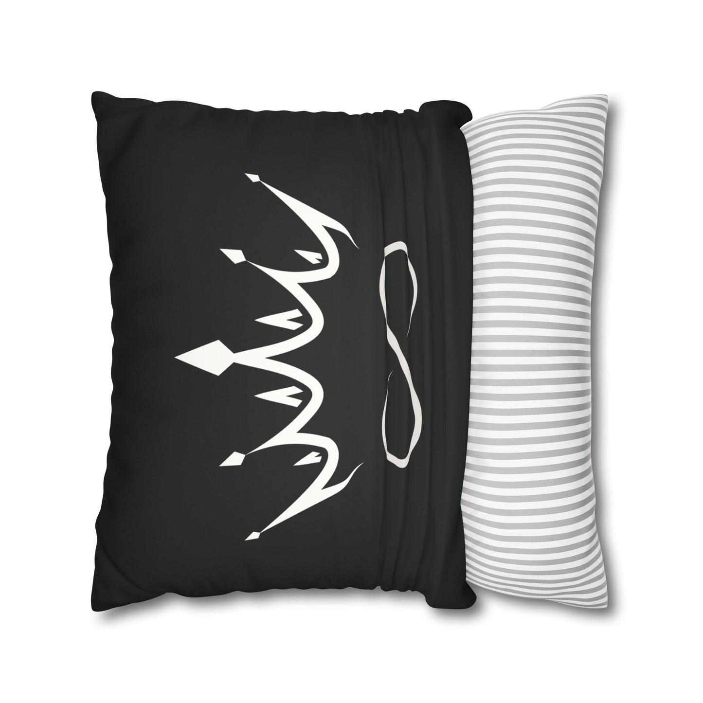 Faux Suede - Eternal GOD Black Square Pillowcase