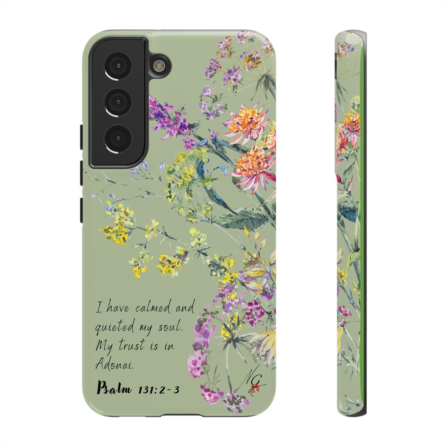 Phone Case - Botanic - Fully Sage Green, Psalm 131:2-3