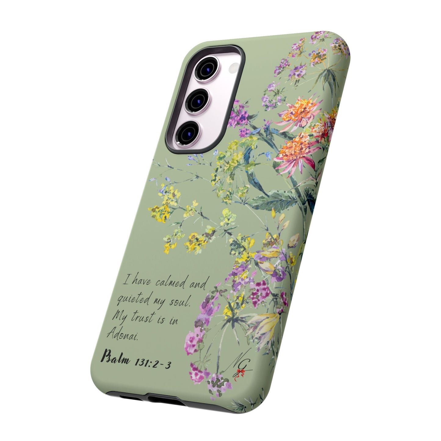 Phone Case - Botanic - Fully Sage Green, Psalm 131:2-3
