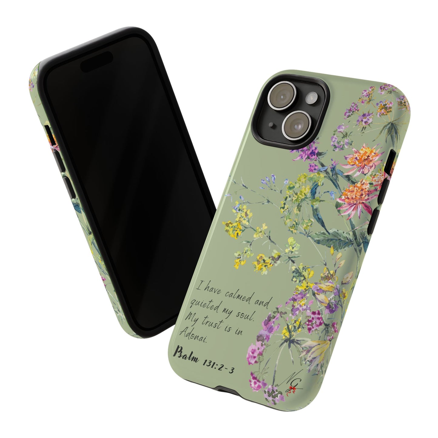 Phone Case - Botanic - Fully Sage Green, Psalm 131:2-3