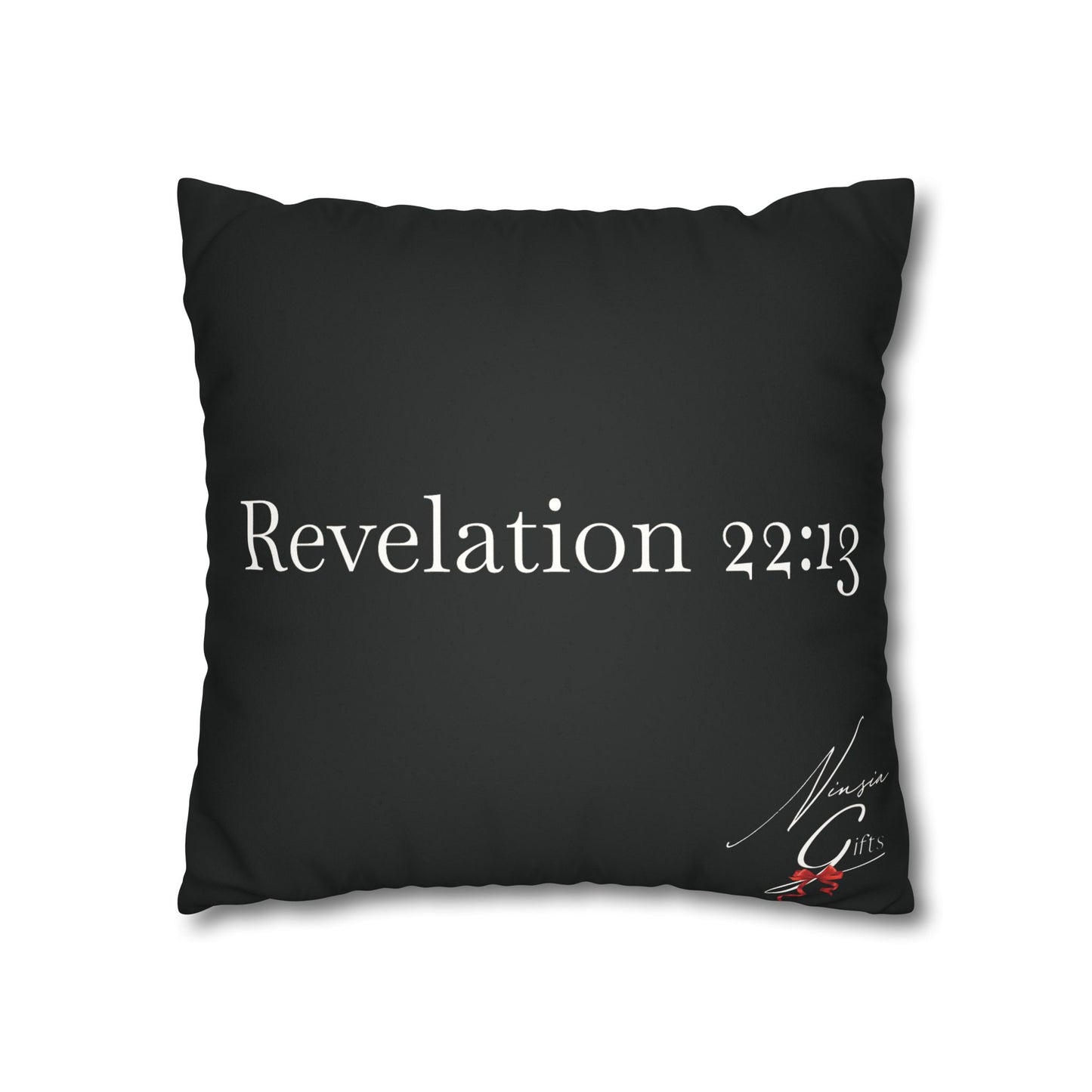 Faux Suede - Eternal GOD Black Square Pillowcase