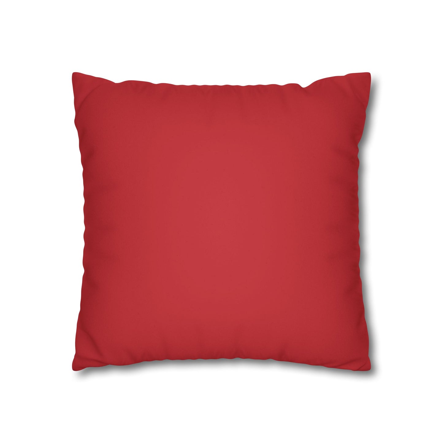 Faux Suede Square Pillowcase - Red with Golden Geometry