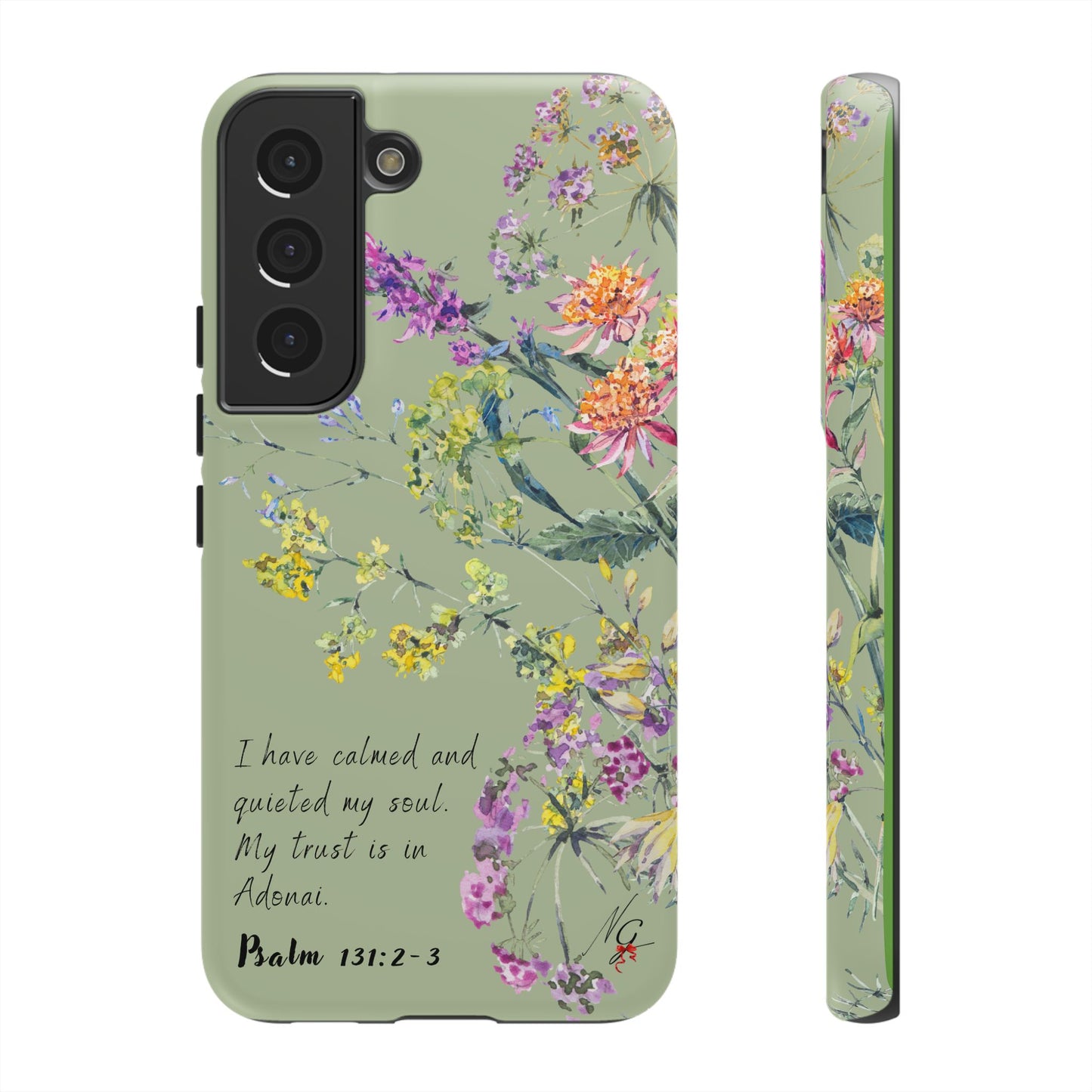 Phone Case - Botanic - Fully Sage Green, Psalm 131:2-3