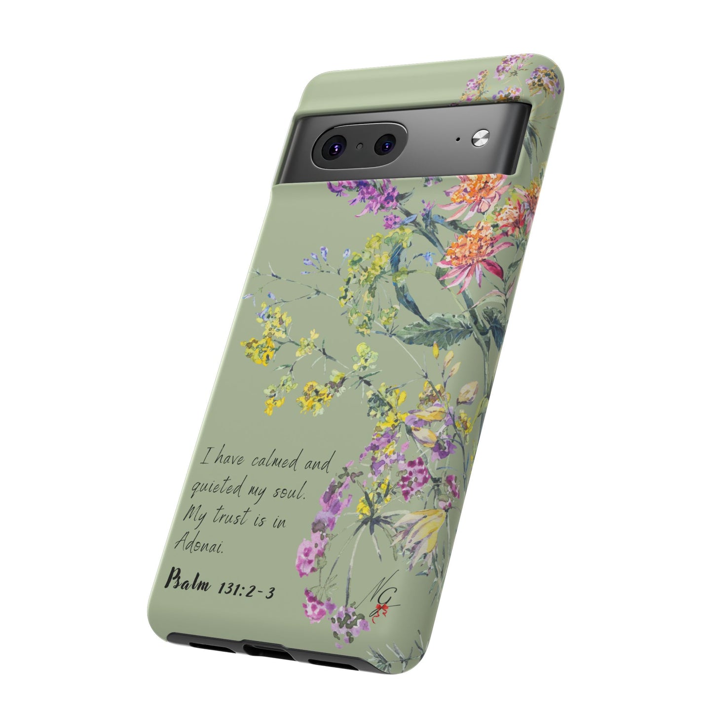 Phone Case - Botanic - Fully Sage Green, Psalm 131:2-3
